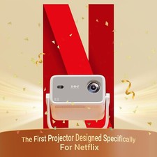 Vidéoprojecteur Auto Focus avec WiFi et Bluetooth 1080p Natif officiel Neflix