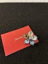 Broche et pendentif psydélic irsié bleue cristal de Baccarat