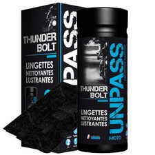 UNPASS Boîte 35 lingettes de nettoyage / lustrage avec microfibre THUNDERBOLT