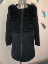 luxueux manteau laine et mouton CLAUDIE PIERLOT modèle garou taille 36 fr (S)