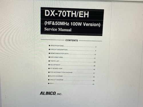 Alinco 70th service manual - alinco, dx-70th