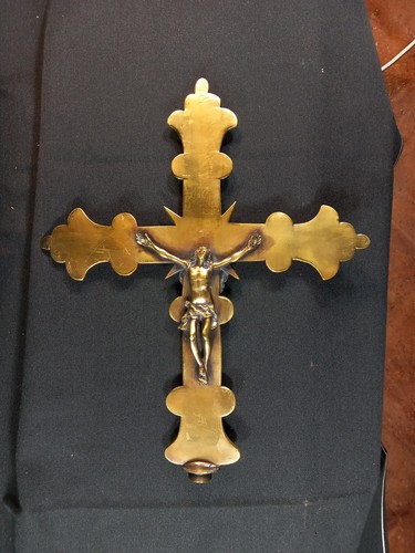 Grande croix procession - grande, laiton