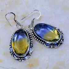 Belles boucles d'oreilles en argent et amétrine