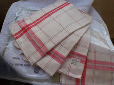 6 Torchons Ancien Métis De Cholet  a liteaux rouges et verts