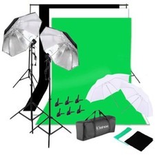 Photo Studio Softbox Kit Éclairage avec Backdrops Parapluie Lumière