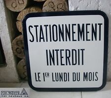 40X40CM NEUHAUS VITRACIER plaque émaillée signalisation STATIONNEMENT INTERDIT