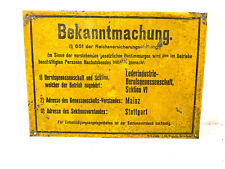 Ancienne plaque Allemande en Tôle Peinte époque ww2