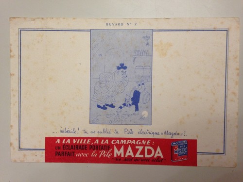 Ancien buvard pile - mazda, /