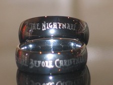 ANNEAU TUNGSTENE  L'ÉTRANGE NOEL DE MR JACK + POCHETTE