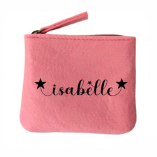 Porte monnaie rose avec votre prenom etoile