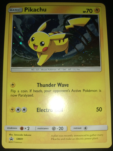 Carte pokémon pikachu sm81 - pokémon,