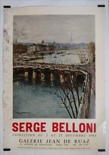 Belloni Serge Le Pont Neuf 1966 Affiche Originale Exposition Paris Architecture