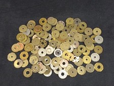 Lot - B - 100 jetons machine sous jackpot jeux forain ancien prime amusement