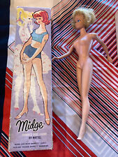 Ancienne poupée Barbie Midge blonde, Mattel, 1962, pièce de collection vintage.
