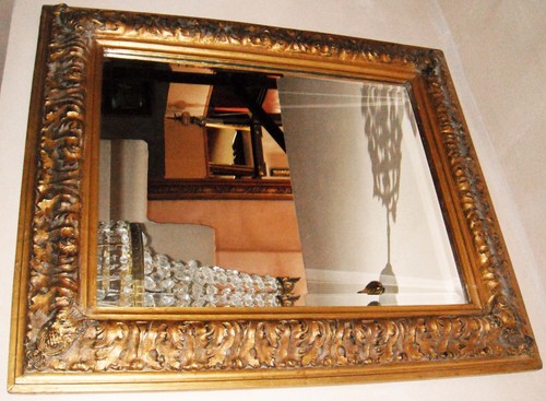 Miroir mural bois - mural, dorÉ