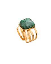 Bague grosse pierre verte