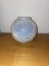 Ancien vase boule signée pierre d avesn art déco coquelicots Verre Opalescent