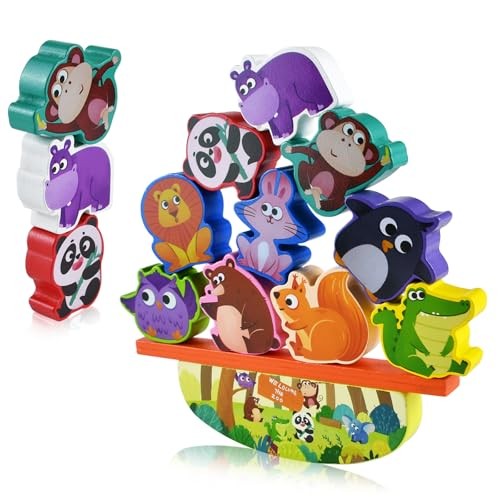 Empilables bois animaux blocs - bois,