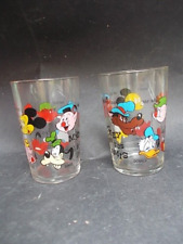 WALT DISNEY rare verre dessin animé Mickey 3 petits cochons Dingo Pluto 1960 !