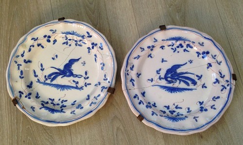 Paire assiettes faience - paire,