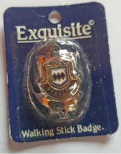 Plaque ancienne de canne de marche "Beaulieu" Hampshire - Walking stick