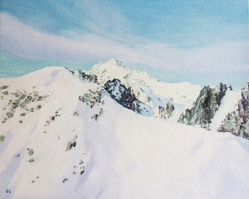 Alpine mountain snow peaks - mountain,