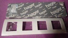Hager SYSTO WS404 - Plaque Quadruple Horizontale 4x2 modules - Enjoliveur 71mm