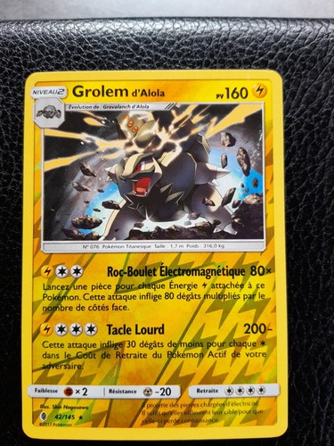 Carte pokemon reverse - carte, grolem