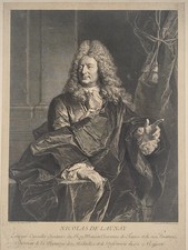 François I CHEREAU (1680-1729) - Portrait de Nicolas de Launay -d'après Rigaurd