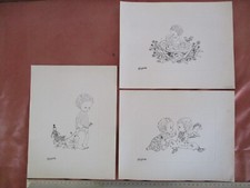 lot de 3 dessins   LAIT GUIGOZ  Bébé Illustration Publicité