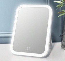 Miroir De Maquillage LED Trois Lumière Tactile Portable Rechargeable Femme Blanc