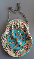 BOURSE ancienne perlée fermoir en argent poinçonné