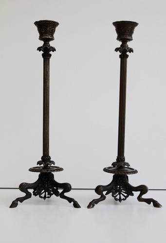 Ancienne paire bougeoirs - ancienne,