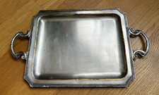 Plateau metal argenté avec poignées - défauts