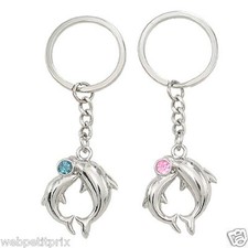 PORTE CLÉS COUPLE AMOUREUX LOT DE 2 DAUPHIN 