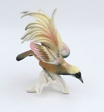 Karl Ens OISEAU en porcelaine émaillé SAXE PARADISIER  H = 19.5 CM