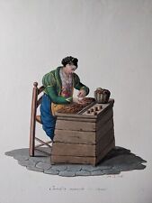 MICHELA DE VITO.  Aquarelle Napolitaine, début XIXème.