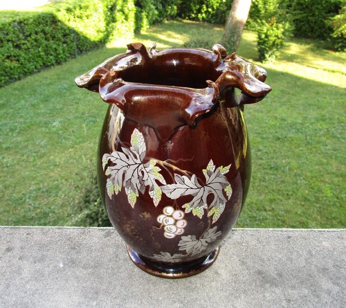 Superbe ancien vase émaillé