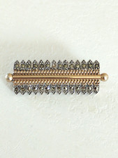 ANCIENNE BROCHE ARGENT MASSIF FRANÇAIS VERMEIL MARCASSITES ART DÉCO 1930/50