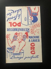 Affichette publicitaire Réfrigérateur & Machine à laver année 50 TTBE