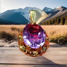 Pendentif en or 8 K 333 avec améthyste 2,50 grammes