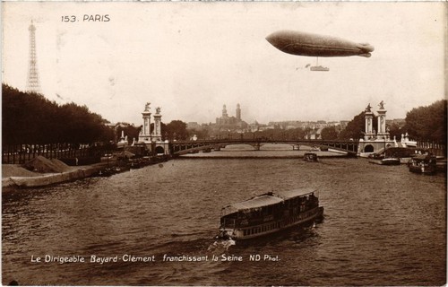 Cpa paris dirigeable - paris,