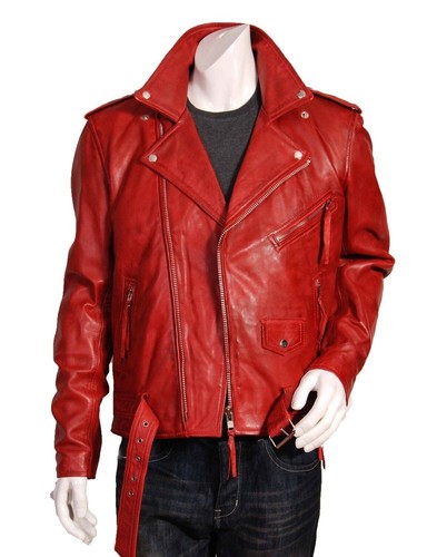 Blouson moto homme - , rouge
