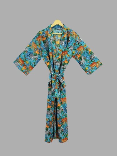 Robe coton turquoise indien - coton,