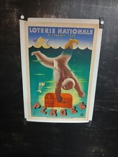 AFFICHE LOTERIE NATIONALE  "PLAGES " 1939   60X40CM  ENTOILEE