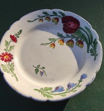 Assiette En Faience E.Bourgeois - Fleurs Et Tulipe