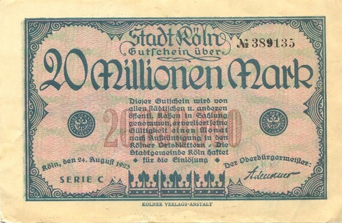 Allemagne billet millions - 20,