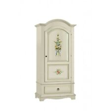 Armoire Portes Battant Blanc Décoré Art Pauvre Shabby Chic Pièce Classique