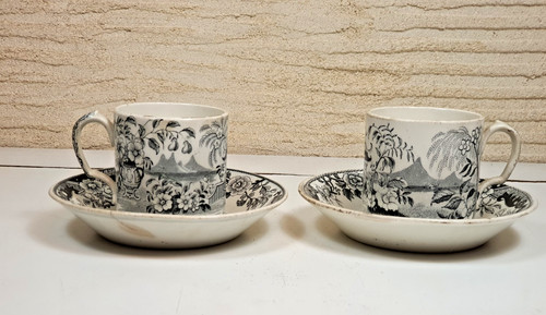 Paire tasse litron creil et - tasse,