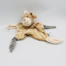Doudou plat chien beige noir
